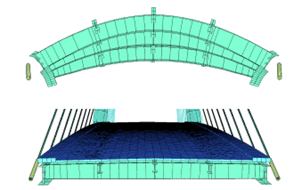 Figure 13. Fabrication geometry to compensate for the permanent and construction deformations.